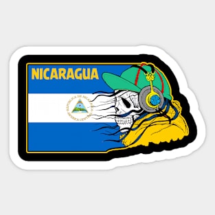 Cool Nicaragua Skull Flag, Nicaragua Flag, Nicaraguans Sticker